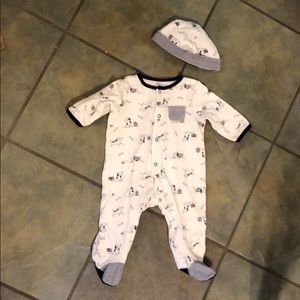 Little me puppy dog sleeper hat set 6 months